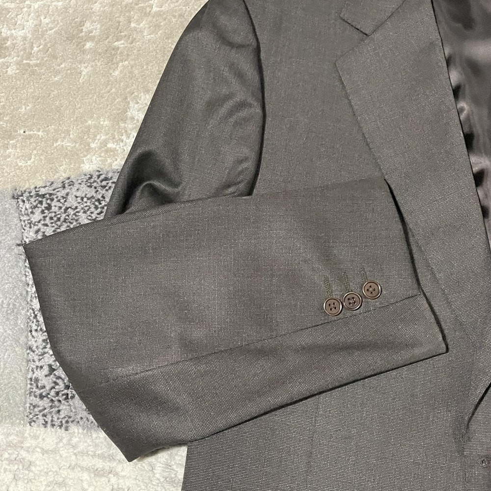 Canali Blazer Mens 44L Gray Wool 2 Button Sport Coat Jacket Business Italy EU 54 - Picture 3 of 16